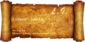 Lohner Imola névjegykártya